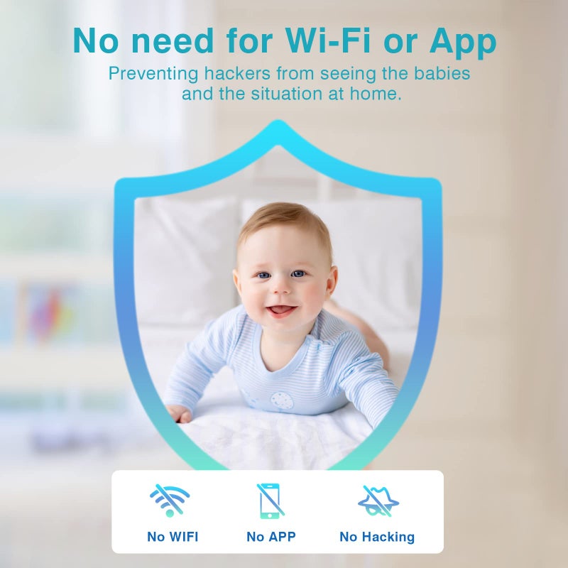 JouSecu Baby Monitor with 2 Cameras, Video Baby Monitor, 4.3" LCD Split Screen,2-Way Audio, Crying Detection, Night Vision, Temperature Detection - Image 2